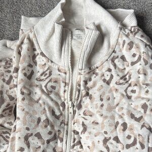Aerie Leopard Print Quarter Zip- S